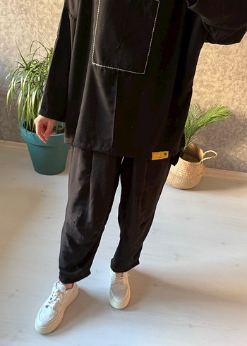 Siyah Keten Salaş Eşofman Takım - Görsel 3