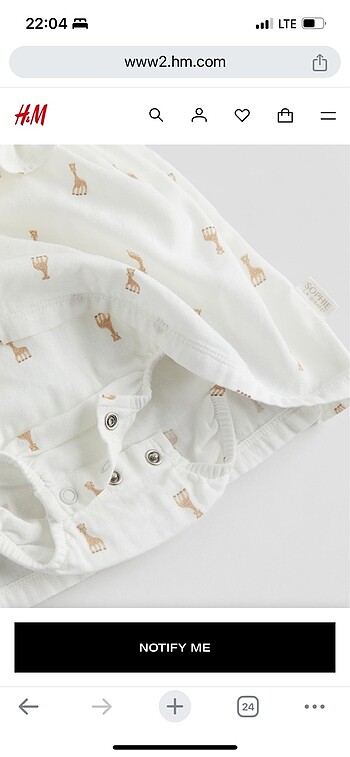 3-6 Ay Beden Sophie la giraffe h&m özel seri elbise