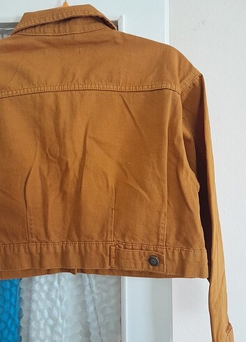 m Beden Crop kot ceket koton 