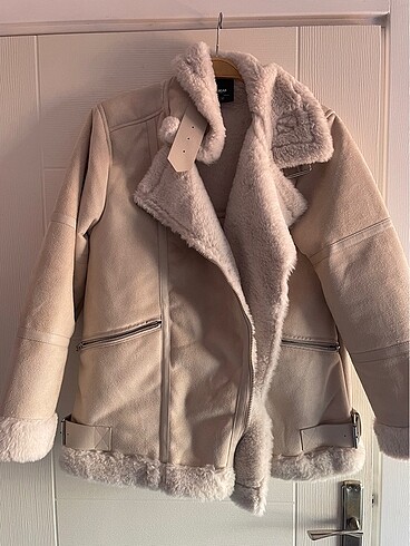 Yeni sezon pull and bear Suni kürklü uzun mont ceket