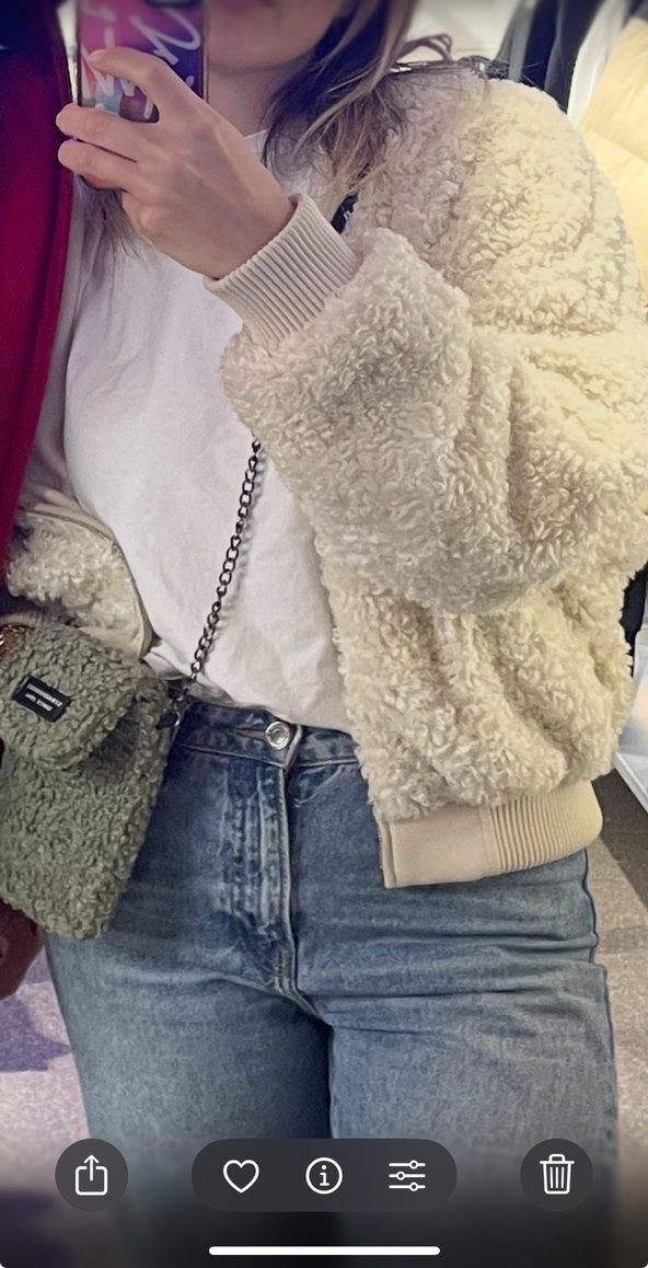 Zara Peluş şapkalı ekru mont- Ceket — görsel 6/7