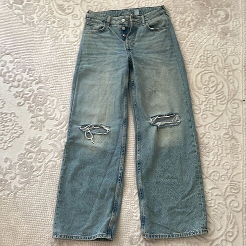 H&M yirtik mavi baggy