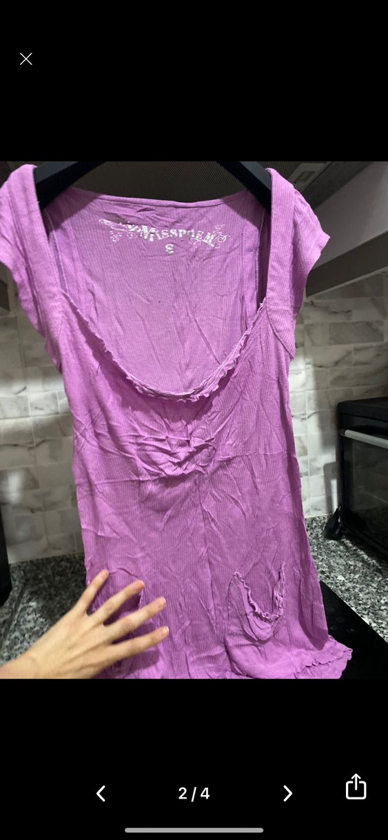 Mor Uzun Kollarsız Salaş Kadın Elbise - Görsel 3