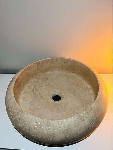 Diğer Geniş Oval Traverten Lavabo