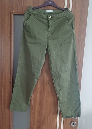 Jimmy Key Kadın Haki Rahat Kesim Gabardin Kumaş Pantolon