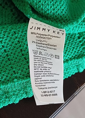 xl Beden yeşil Renk Jimmy Key Düz Kesim Bisiklet Yaka Karpuz Kollu Örme Bluz