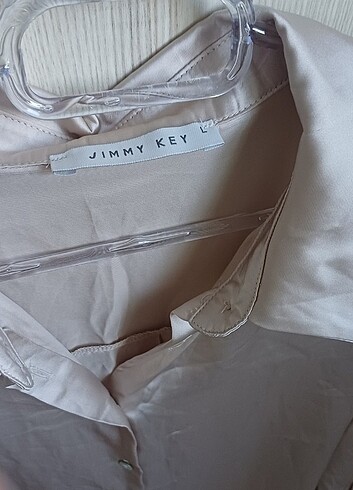 l Beden Jimmy Key Uzun Kollu Saten Gömlek