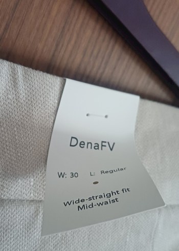 l Beden ten rengi Renk DenaFV Bol Kesim Geniş Paça Bej Keten Kadın Pantolon