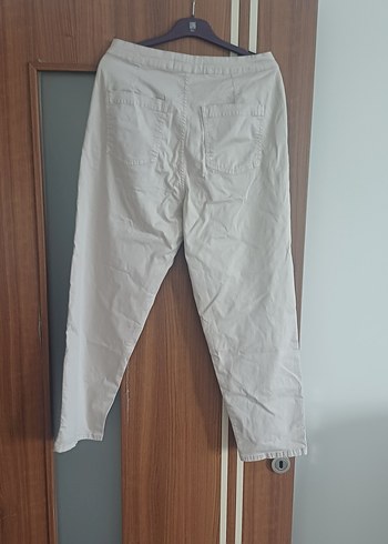 xl Beden Jimmy Key Bej Kadın Gabardin Kumaş Rahat Kesim Pantolon