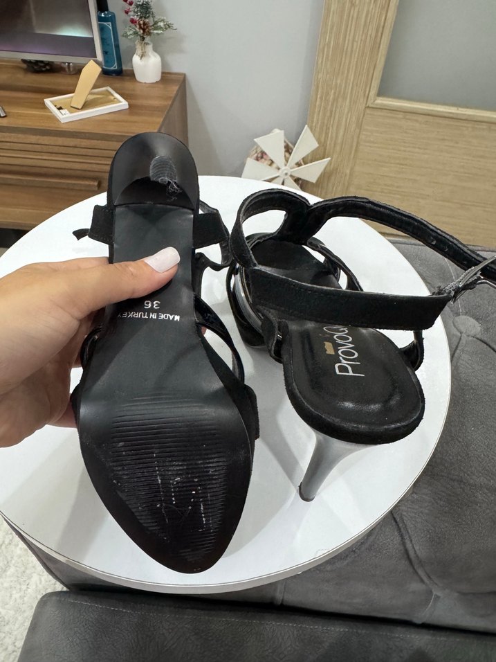 Siyah Yılan Desenli Stiletto Topuklu Kadın Ayakkabı - Görsel 4