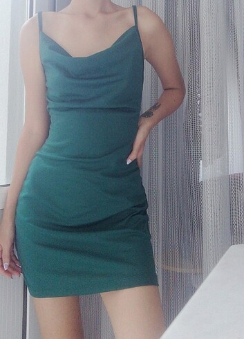 xs Beden Yeşil mini elbise