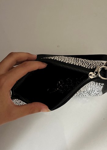 Diğer Siyah Deri Payetli Boncuk Detaylı Kadın Çanta