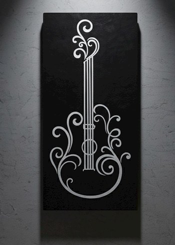 Siyah Klasik Gitar Temalı Duvar Dekoru - Görsel 2