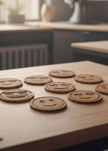 Emoji Desenli Bardak Altlığı - Görsel 3