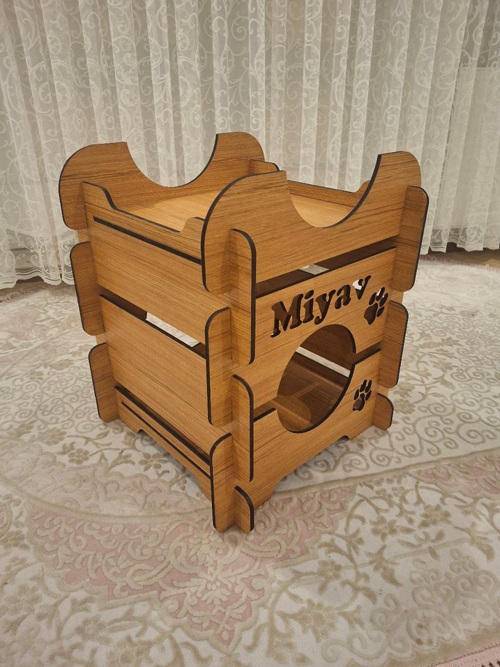 2 Kademeli Kedi Yatak ve Yuvası - Görsel 2