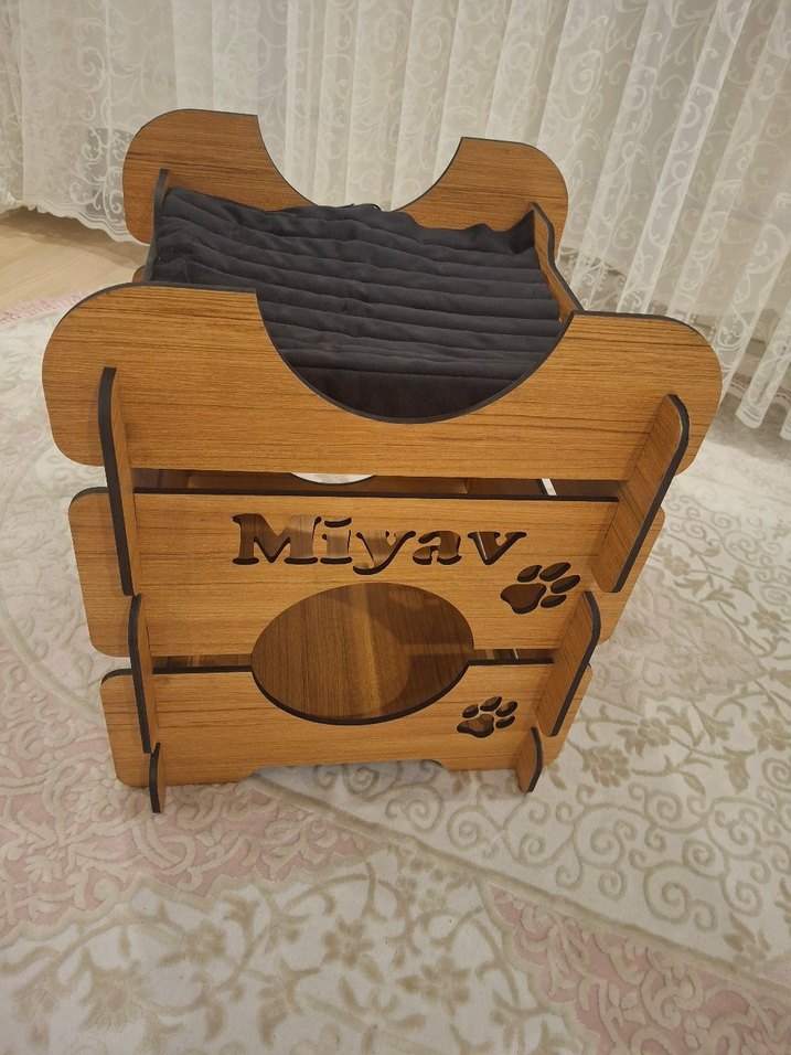 2 Kademeli Kedi Yatak ve Yuvası - Görsel 5