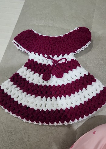 Diğer Bordo Beyaz Nakışlı elbiseli lif