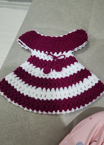 Beden Bordo Beyaz Nakışlı elbiseli lif