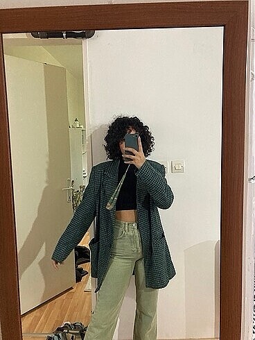 American Vintage Kalın desenli blazer ceket