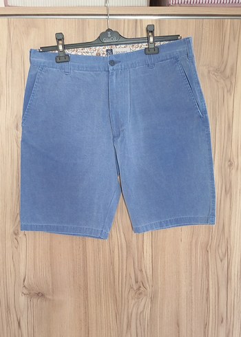 Erkek Mavi Kemerli Kısa Denim Şort