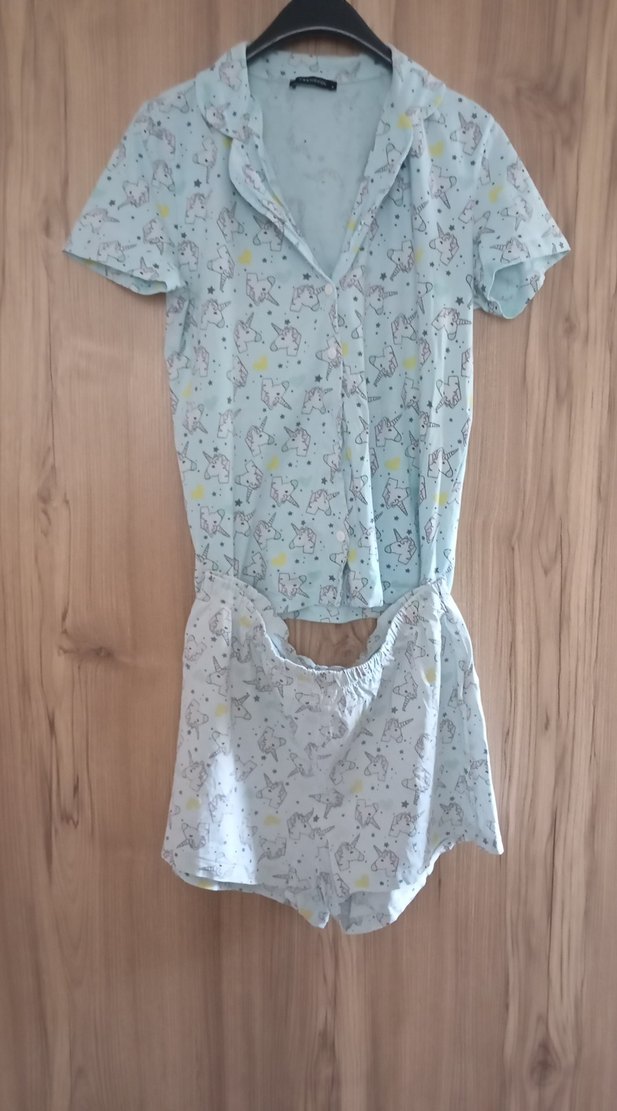 Düğmeli Turkuaz Desenli Hamile Gömlek - Görsel 3