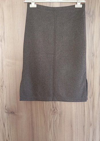 Gri Midi Hamile Eteği - Görsel 3