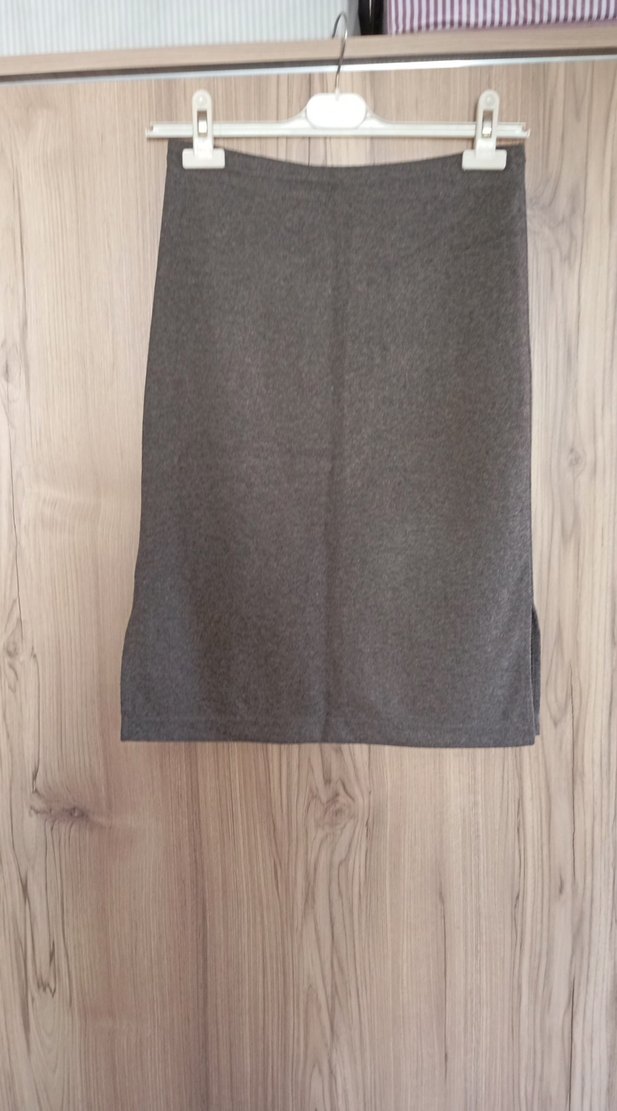 Gri Midi Hamile Eteği - Görsel 3