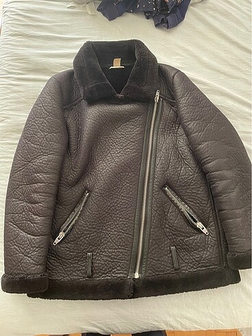 l Beden zara siyah biker ceket