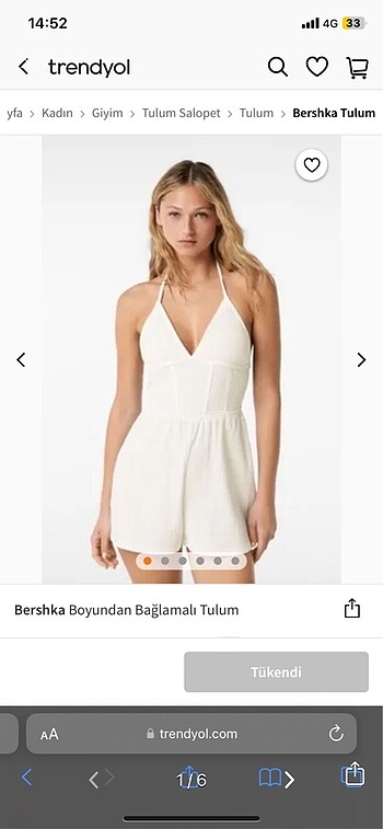 bershka beyaz mini yazlik tulum