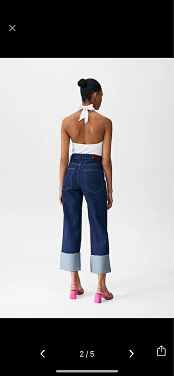 Pull and Bear pull and bear dokulu halter yaka top