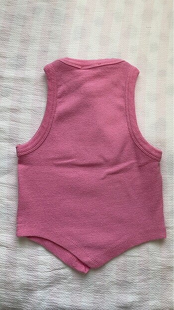Trendyol & Milla Pembe Crop Fitilli Örme Atlet