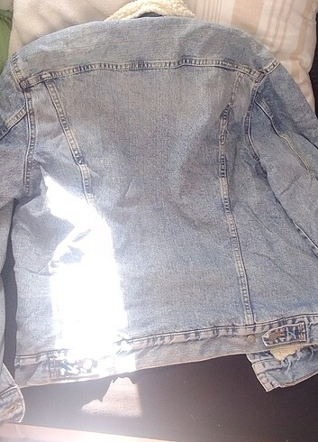 H&m marka içi tüylü kot ceket kalın s-m beden unisex  - Görsel 4