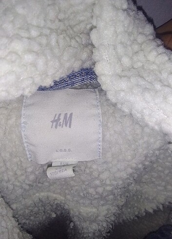 H&m marka içi tüylü kot ceket kalın s-m beden unisex  - Görsel 5