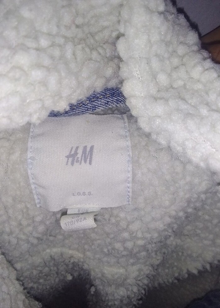 H&m marka içi tüylü kot ceket kalın s-m beden unisex  - Görsel 5
