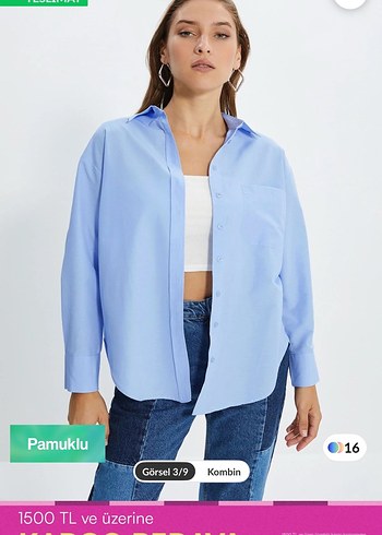 Mavi Pamuklu Gömlek Trendyol mila