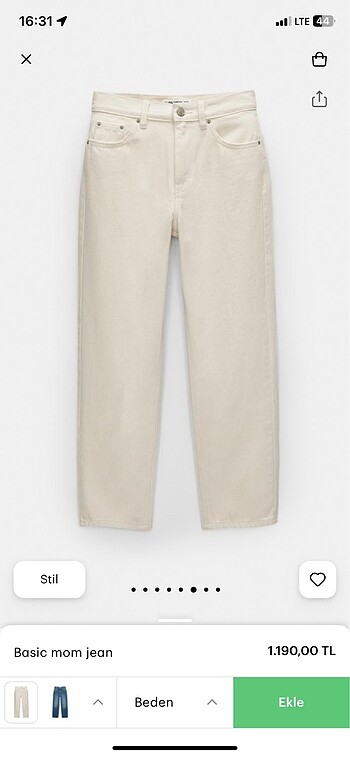 36 Beden pull and bear mom jean