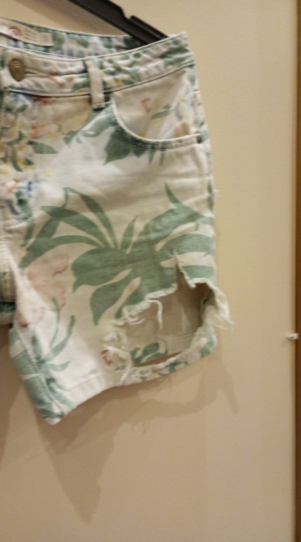 Bohem Tarzı Yeşil Desenli Hamile Mini Şort - Görsel 2