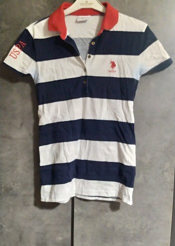U.S. Polo Assn. Kadın Çizgili Polo Tişört