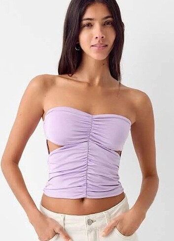 xs Beden Bershka etiketli straplez crop