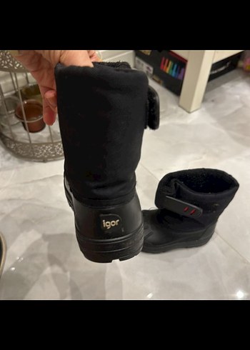 Siyah Erkek Çocuk Cırt Cırtlı Kauçuk Bot - Görsel 2