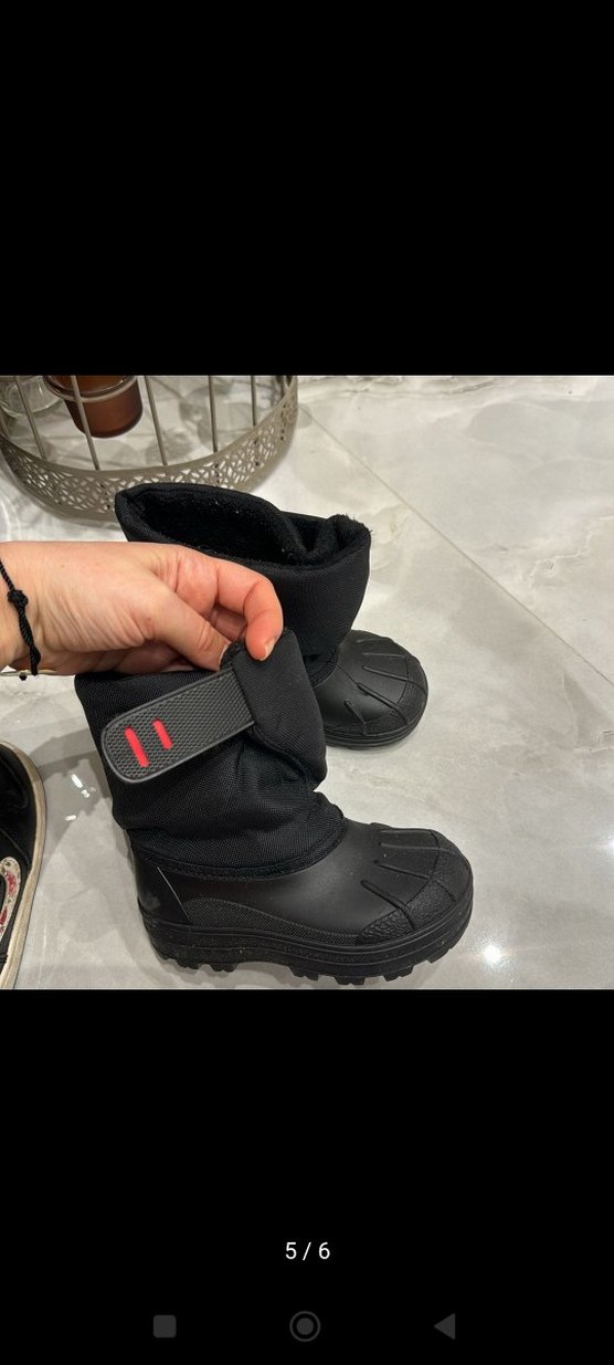 Siyah Erkek Çocuk Cırt Cırtlı Kauçuk Bot - Görsel 3