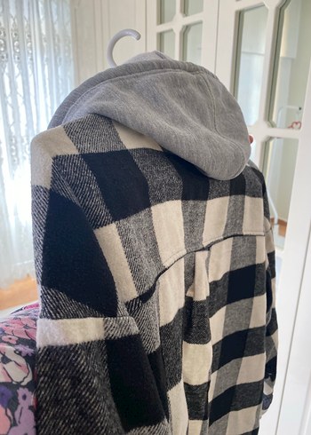 Gri Ekose Düğmeli Kadın Gömlek - Görsel 5