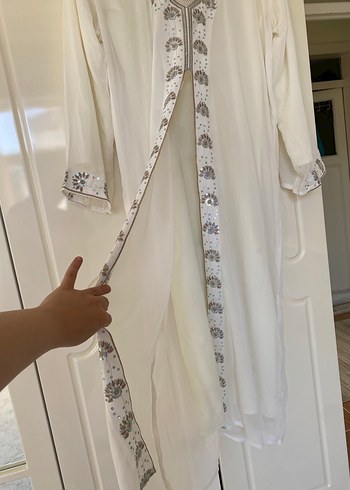 Uzun Kollu İşlemeli Bohem Elbise - Görsel 4