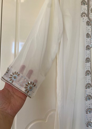 Uzun Kollu İşlemeli Bohem Elbise - Görsel 5