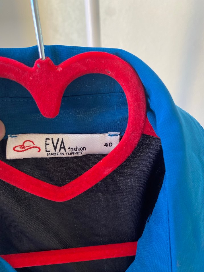 Düğmeli Mavi Salaş Kadın Gömlek - Görsel 5