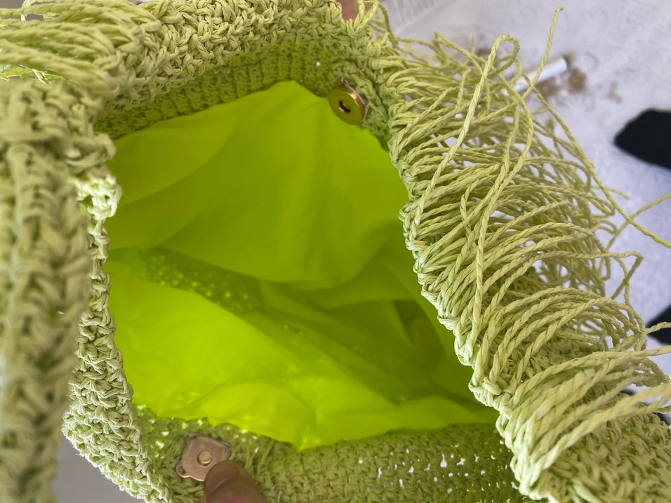 Yeşil Püsküllü Örgü Kadın Çanta - Görsel 5