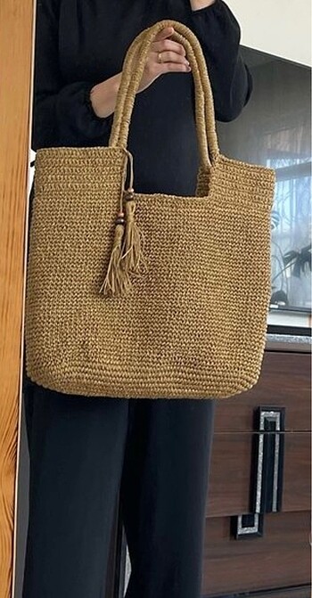 Mango Hasır geniş çanta