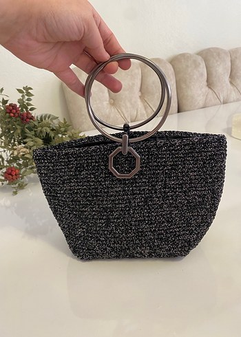 Siyah simli Kadın Çanta - Görsel 2