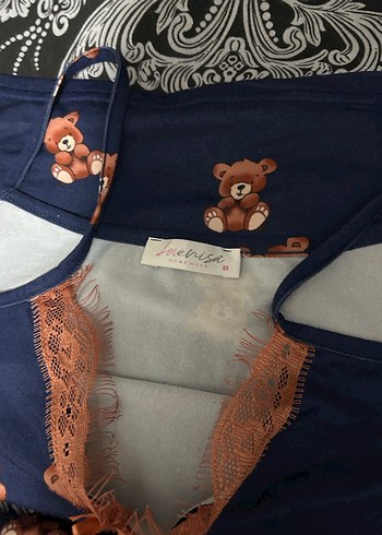 Trendyol & Milla Dantelli Ayıcık Desenli pijama takımı