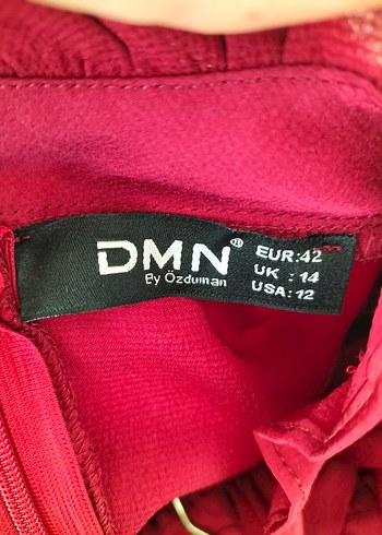 Bordo Uzun Kollu Fırfırlı abiye elbise - Görsel 4